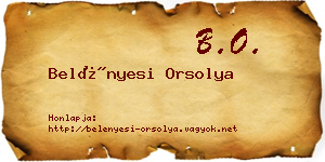 Belényesi Orsolya névjegykártya